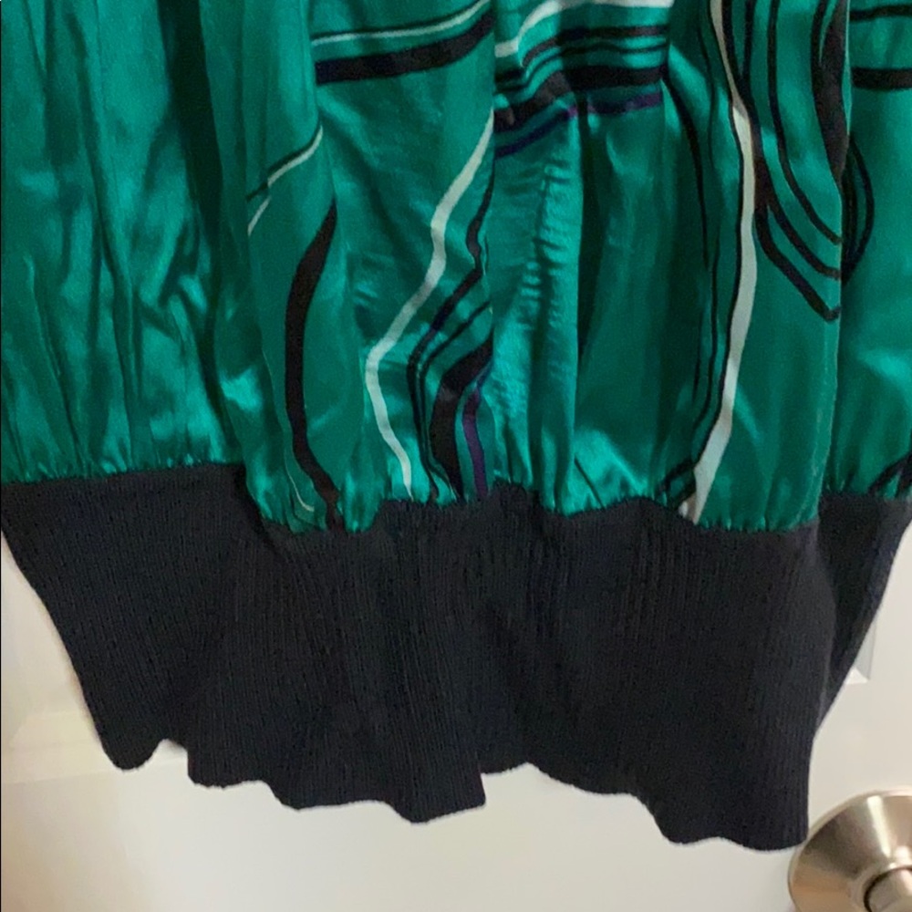Bebe green black bubble keyhole turtleneck dress M - Picture 6 of 9